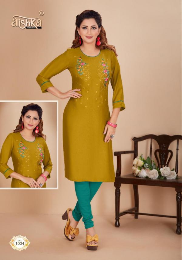 Alishka Titli Rayon Designer Embroidery Kurti